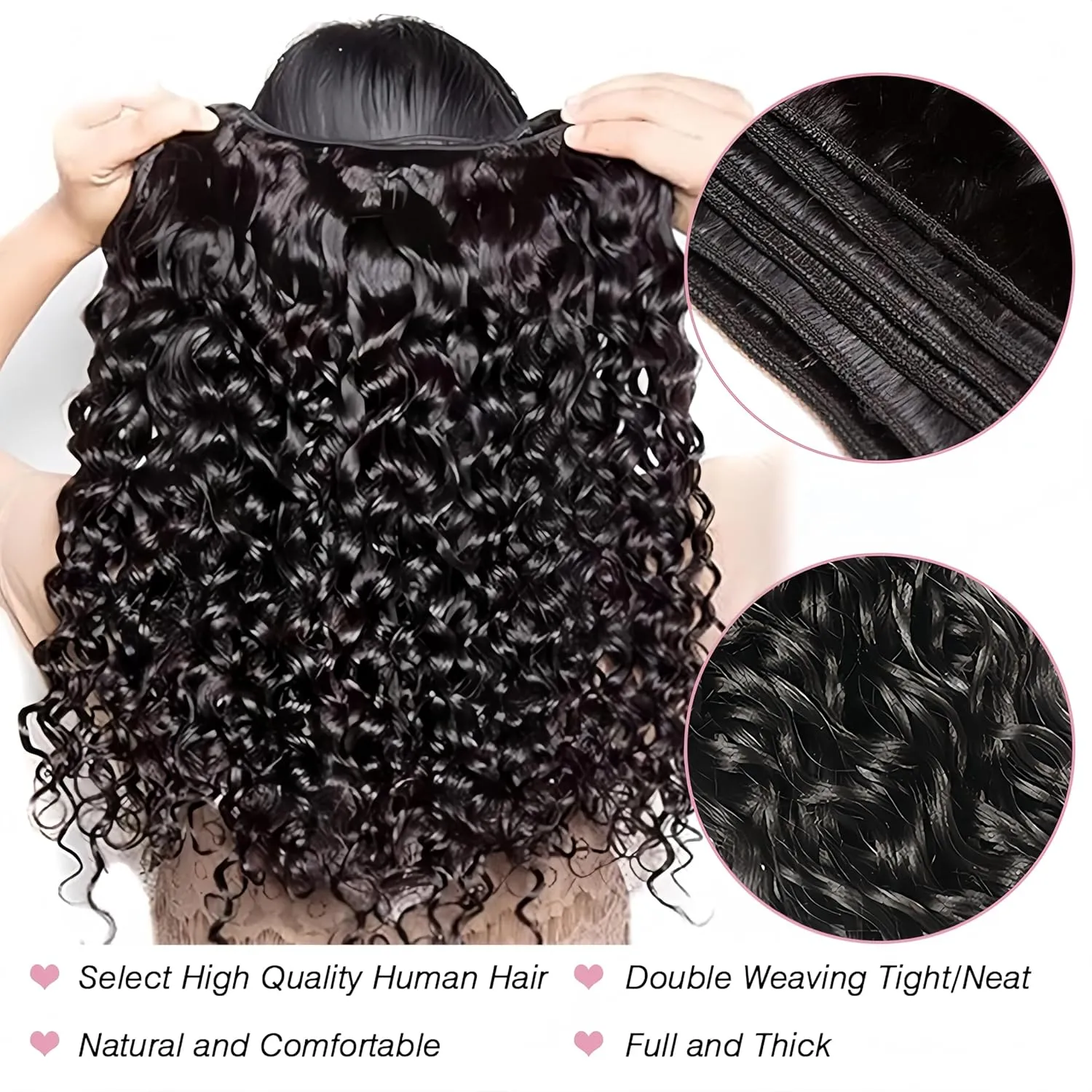 Water Wave Human Hair Bundles – 3-Pack (20'')